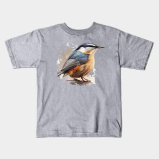 Nuthatch Bird On A Tree Branch 7.0 Kids T-Shirt